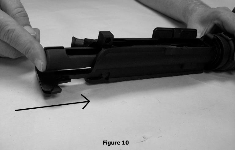 Rifle Assembly Reinsert the Charging Handle into the Upper Receiver by aligning the ears of the Charging Handle with the notch in the Upper Receiver, refer to Figures 8a and 8b.
