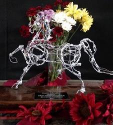 of the week. The winner of this very special award will receive a beautiful, mounted wire horse statue made by artist Danny Williams, and generously donated by Diane Garrow.