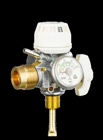 ATOM Valve with Integrated Pressure Regulator for medical OXYgen Active Gauge Viproxy Atom incorporates an Active Gauge that allows pressure reading, when the cylinder shut-off valve is closed.