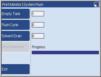 Flush Cycle 69355 Figure 5. Options Page Empty Tank Sequence Count of 1 17 Press the Flush Cycle key, which displays the instruction Turn off bleed tap.. 18 Ignore the Turn off bleed tap.