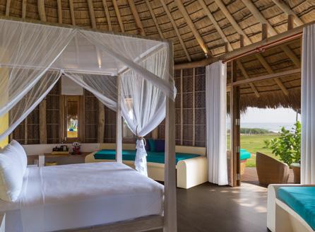 3. Rooms The 20 cabanas are designed with intricate rope and wood work, thatched roofs, with woven coconut palm leaves and dried paddy reeds all