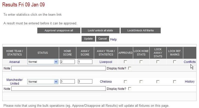 Step 3: Select the appropriate division. Step 4: Select the date required by clicking on the appropriate Results link.