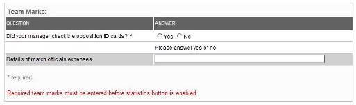 Step 5c: To create a Free Text question enter the question details, which teams are due to answer it, whether it is active and whether users must enter it before progressing to the player statistics