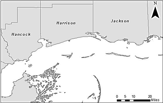 800 Figure 2: Locations within the Mississippi Sound where Southern Flounder will