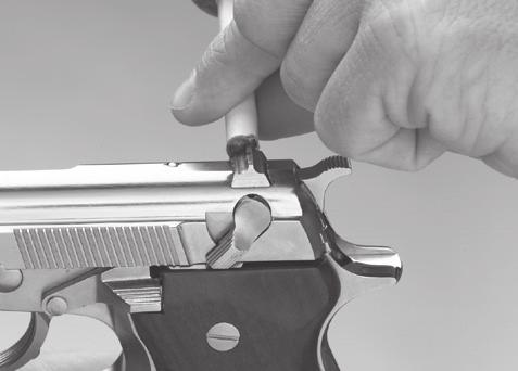 DISASSEMBLY BEFORE PERFORMING DISASSEMBLY PROCEDURES, PLACE THE SAFETY IN THE ON SAFE POSITION. REMOVE THE MAGAZINE FROM THE FIREARM AND ENSURE THE CHAMBER IS COMPLETELY UNLOADED.