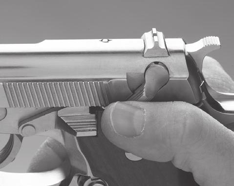 muzzle pointed in a safe direction and your finger away from the trigger, simply depress the safety /decocking lever fully down with your thumb (Figure 4).
