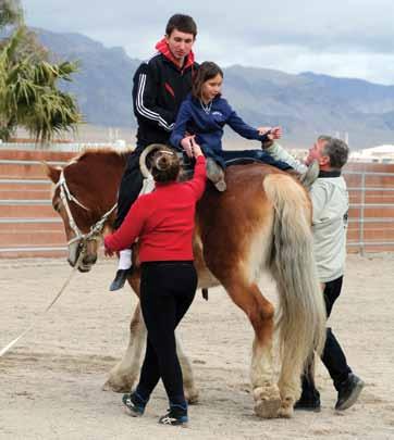 ) Licensed riding instructor and NARHA Registered instructor AnneMarie Corey recently started a vaulting program at Talisman Farm (housed at Twin Palm Stables) in northwestern Las Vegas, to