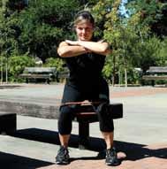 land. 4. Box Squats with Thera-Band: Place a circular 9-inch Thera-Band around both legs just above the knees.