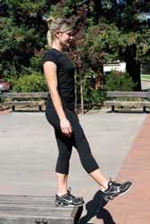 Start with your feet hip width apart, hopping on both of your feet. When your partner claps, land on one foot with your hip slightly angled back and with your knee directly over your shins and ankles.