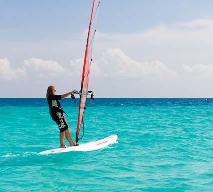 WATERSPORTS ACTIVITIES WINDSURFING, DINGHY AND CATAMARAN Windsurf Board Price 1 hour rental - Includes a (+)15 min check Addi onal