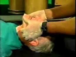 Open the Airway jaw thrust Consider jaw thrust when patient has suffered head/neck injury, as keeping the head and neck still minimises the risk of further injury