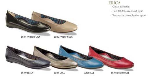 ERICA - Classic ballet flat - Heel tab for easy on/off wear - Textured or patent leather