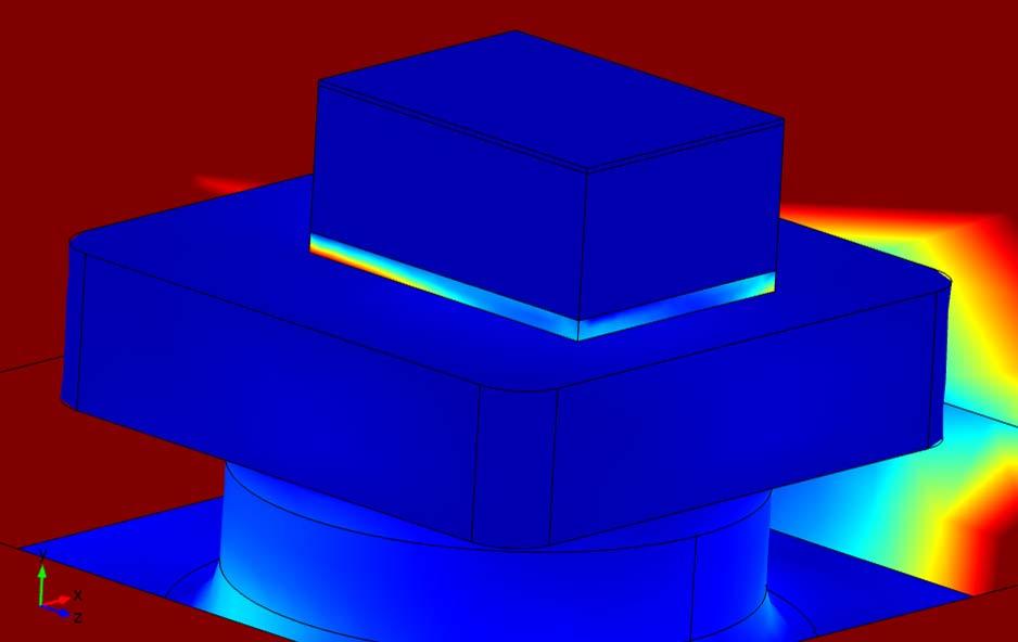 FEA of MEMS Mounted on Isolation Pedestal Strain in MEMS adhesive up to < 0.