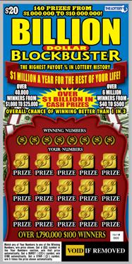 At the end of the game, one prize of $1 million a year for life will be awarded (20 year guaranteed minimum).