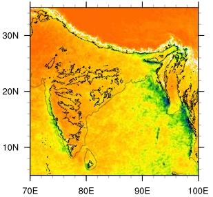 Very hi-resolution precip climatology for India TRMM satellite retrievals at 0.