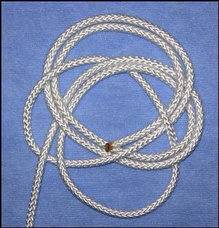 As you use the cordage, stop occasionally and tighten the knot so that you have enough cordage on the working
