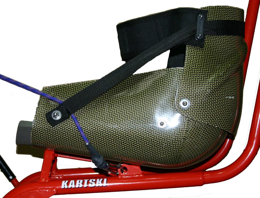 Installation of the ski lift harness on the Kartski Figure 4 1. Fix the 2 snap hooks (n 1) on the 2 fixing rings on the frame (n 2).