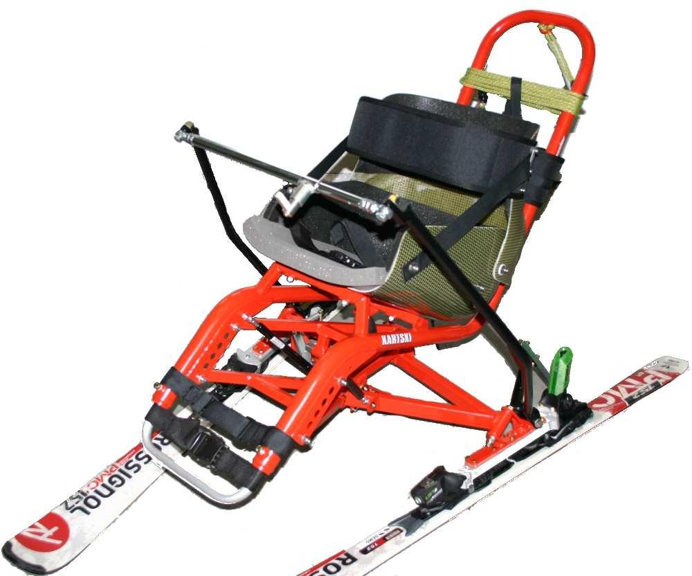 The bolt (2) allows to adjust the length of the bond-bar and also to modify the angle of the skis in snow plow position.