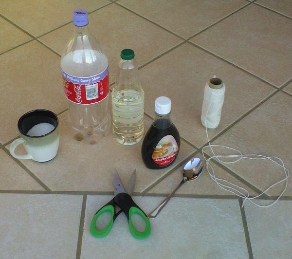 Requirements Here is a list of all the tools and ingredients you will need: Empty 2 litre Coke bottle 1 cup of sugar