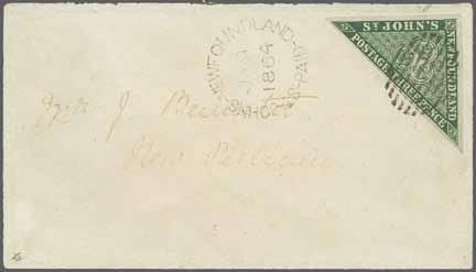 orange-vermilion, a clear to large margined example of good colour, small corner crease at lower right, used on 1860 cover to Baltimore (Tucker correspondence) and cancelled by black