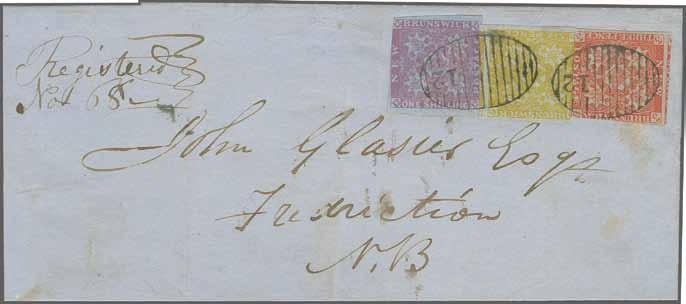 London 2015 Europhilex Rarities Auction 16 May 2015 67 The Green at Fredericton ca. 1855 97 97 3 d. dull red, 6 d. olive-yellow and 1 s.