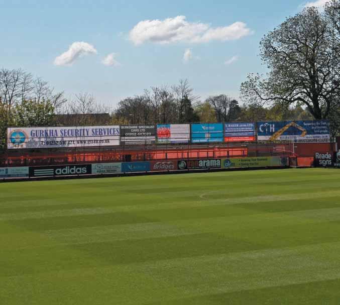 STADIUM ADVERTISING Pitchside Boards A pitchside board is a great way to get local coverage for your company through exposure to all fans as well as companies and decision makers.