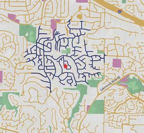 Neighborhood One-Mile Walk in a Sprawling Suburb