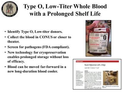 INSTRUCTOR GUIDE FOR TACTICAL FIELD CARE #2 IN TCCC-MP 1708 39 100. Type O, Low-Titer Whole Blood with a Prolonged Shelf Life Identify Type O, Low-titer donors.