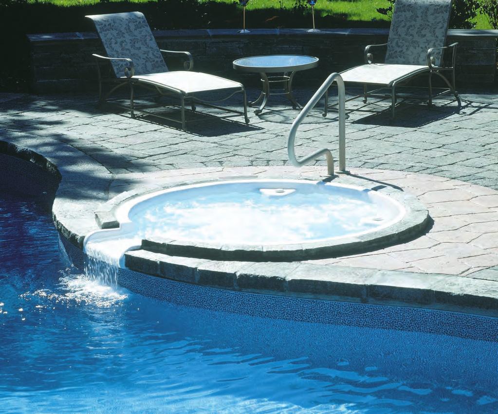 The New Twist on Poolside Pleasure Each Whitewave spa is constructed of durable Luran S thermoplastic with a flat top collar that nicely accommodates cantilever or stone decks.