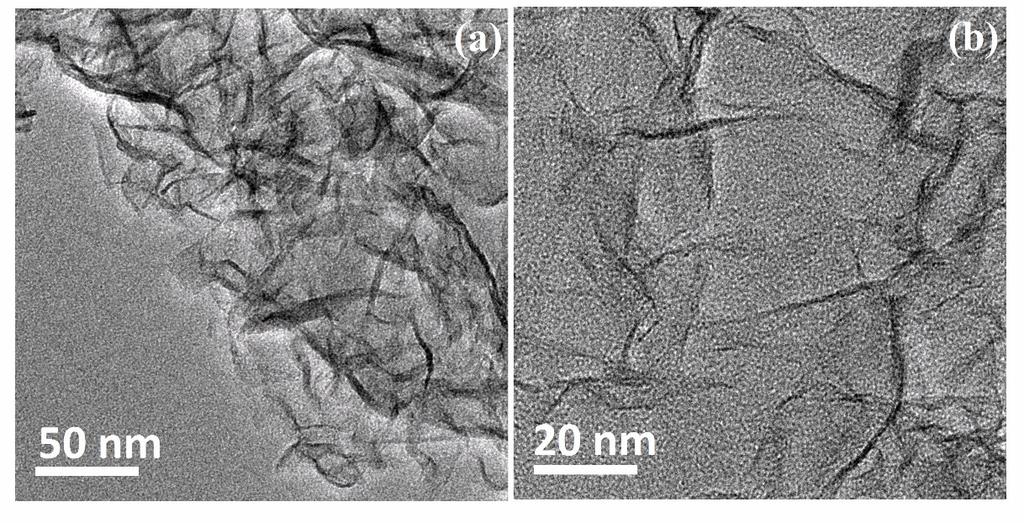 Fig. S11 TEM images with different magnification of as-synthesized NG.