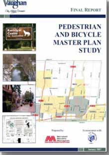 The TMP supports the recommendations of the 2007 Pedestrian and Bicycle Master Plan (PBMP) Study with its vision to develop a comprehensive and connected network of pedestrian and cycling facilities.