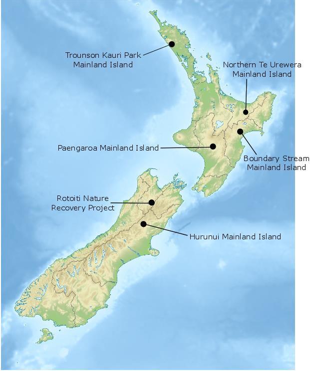 Major control regimes DOC s Mainland Islands Restore ecosystems, increase indigenous