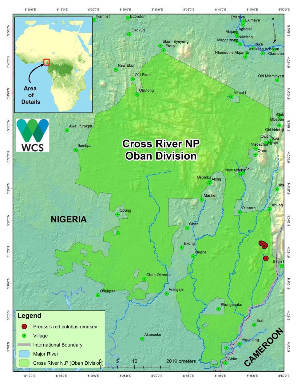Figure 2: Map of distribution of P. preussi in Nigeria CONCLUSION Based on our findings, there is still presence of P. Preussi in the Oban Division of Cross River National Park.