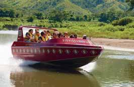 Sample authentic Fijian cuisine and take a cooling dip in the river before boarding the jet boat for your return trip down the Sigatoka Valley.