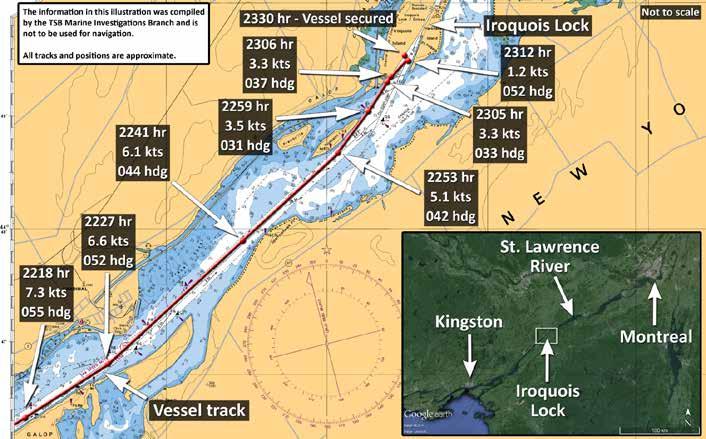 Marine Investigation Report M13C0071 14 Appendices Appendix A Vessel s route to Iroquois Lock Notes: Chart based on