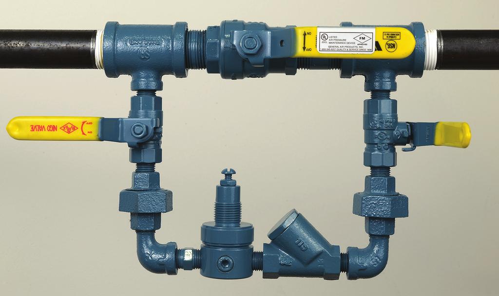 Quick Start Guide: NGP-250/500 9. After making sure there are no leaks, open the air maintenance device bypass valve to begin filling the sprinkler system.
