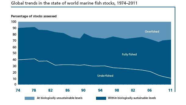 Fish stocks: fewer underutilized, more fully exploited, overfishing and rebuilding peaking THE STATE