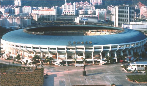 21. Shenzhen Stadium (Football: Preliminaries and ) Shenzhen Stadium has a total floor area of 41,169 square meters and about 34,900 spectator seats. Its football pitch meets international standards.