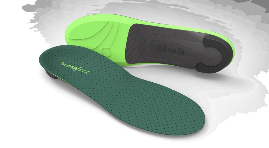 6 A look inside our insoles. The 3 keys to every Superfeet product. When you move, Superfeet insoles move with you concurrently, providing support in all the right places at the right times.
