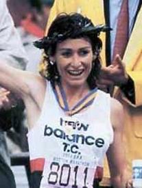 Sh holds th distinction of bing th only woman to hav run all of th 20th cntury Olympic marathons for womn.