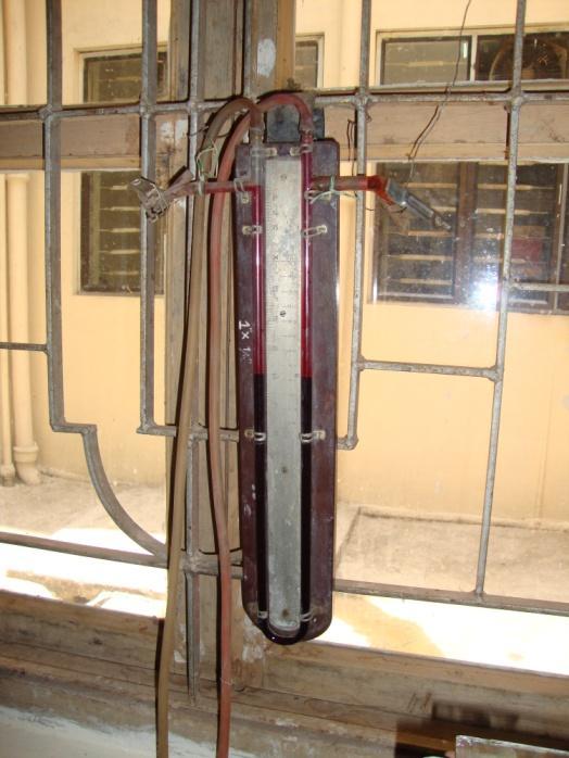 A hole is made on the pipe to which one end of the manometer pipe is inserted.