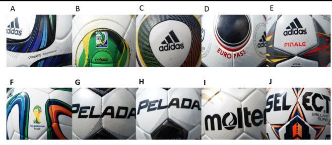 Fig. 2 Footballs used in the test.