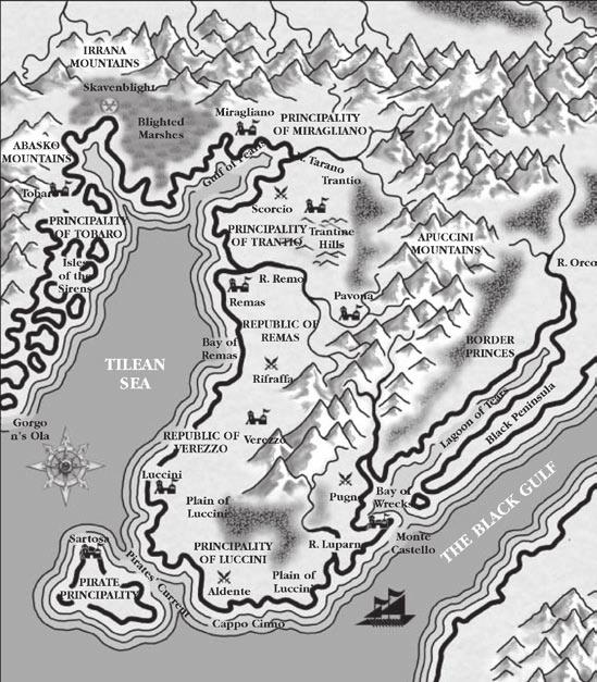MAP OF TILEA Tilea is the home of the mercenary, where Dogs of War go to find employment and where wouldbe Lords and rulers go to find them.