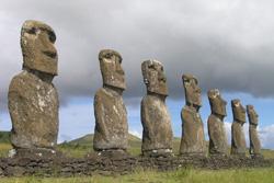 2) Ancients buried treasure on Easter Island where the paths of two Maoi statues