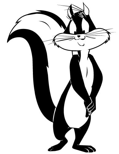 3) Pepé le Pew is chasing kitty around town.