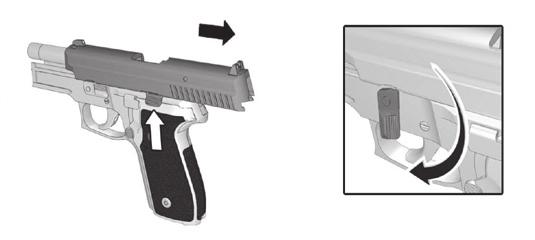 8.1 Pistol Disassembly 1. Unload the pistol (see section 6.0 Unloading the Pistol ). 2.