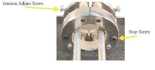 Figure 3: This set screw adjusts the paddle spacing for the right paddle.