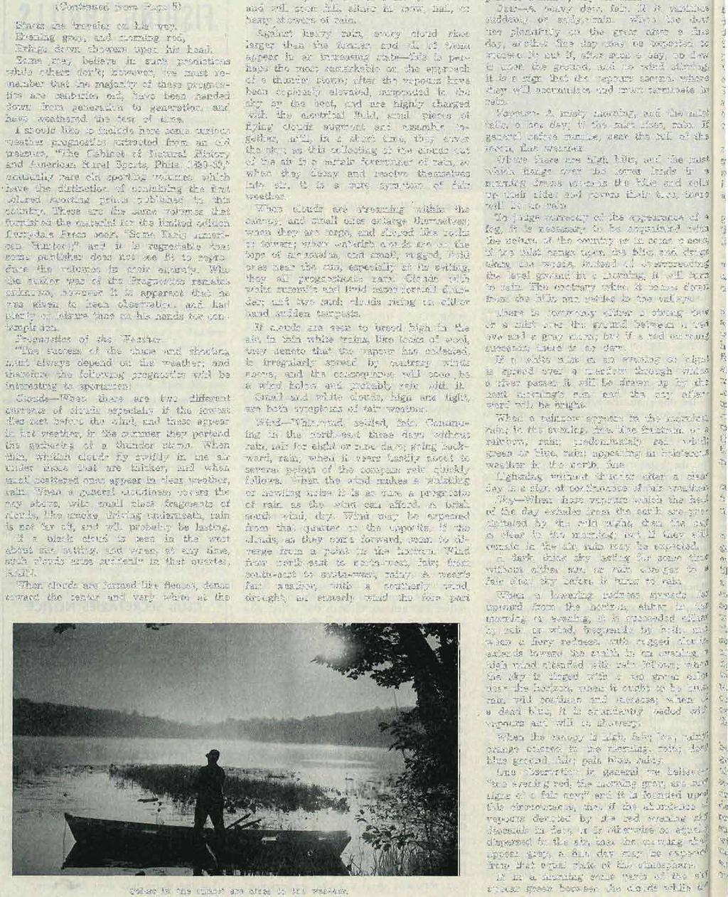 u PENNSYLVANIA ANGLER FISHERMEN'S WEATHER (Continued from Page 5) Starts the traveler on his way. Evening grey, and morning red, Brings down showers upon his head.
