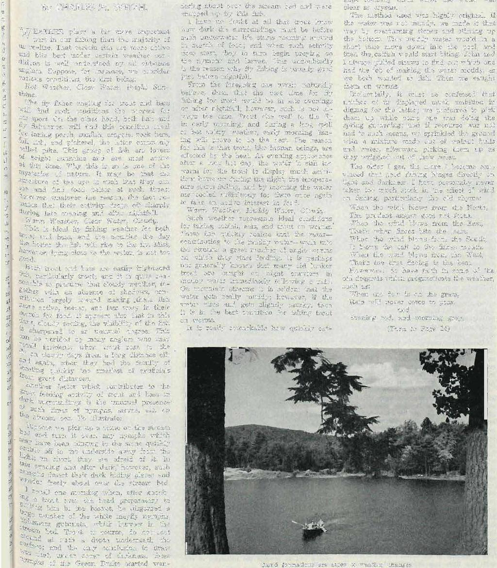 i 19«PENNSYLVANIA ANGLER 5 i : Fishermen's Weather By CHARLES M. WETZEL Vr/"EATHER plays a far more important part in our fishing than the majority of us realize.
