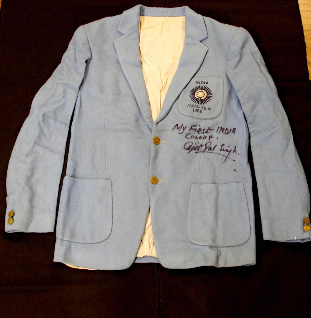 AJIT PAL SINGH JAPAN TOUR, AUTOGRAPHED BLAZER,1966 Born in a small town in Punjab, Ajit Pal Singh is considered to be one of the most charismatic center halves the world of hockey has ever seen.